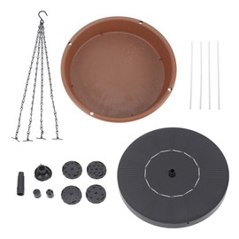 Solar Bird Bath Fountain Pump Hanging Style Deck Mount Metal Bowl for Outdoor Garden Patio Backyard Yard