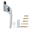 XFORT Cranked Locking Window Handle Installation Kit in Satin Chrome,