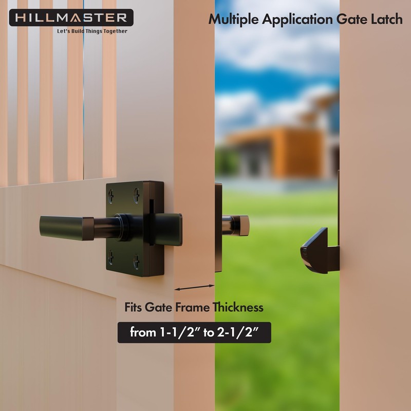 HILLMASTER Double Sided Gate Latch for Wooden Fence,Heavy Duty Swinging