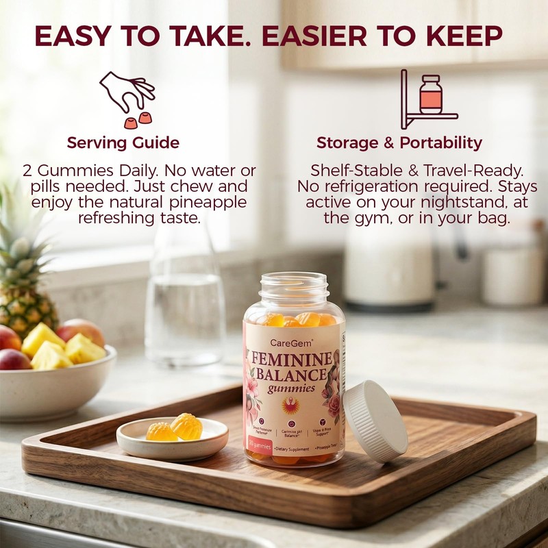 Feminine Probiotics Gummies for Odor, Flora & pH Balance –