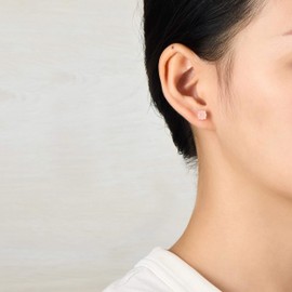 Philip Jones Sterling Silver Rose Quartz Gemstone Earrings