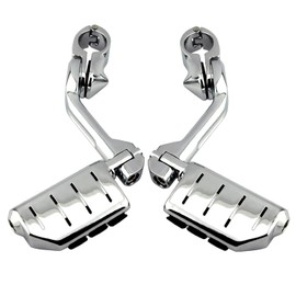 Motorcycle 1.25" Highway Footpegs,Long Angled Adjustable Highway Pegs w/Mounts for Harley Touring Street Glide Electra Glide Road King Softail CVO Dyna Trike VRSC Sportster w/1-1/4" Engine Guard