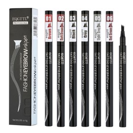 LIANGNISHI 4 Prong Eyebrow Pencil, Long Lasting and Fade-Resistant Multicolor Liquid Eyebrow Pencil 4 Prong Eyebrow Pencil, Natural Eyebrow Dye-02# Deep Maroon