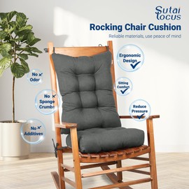 sutailocus Rocking Chair Cushion,Double Non-Slip Chair Cushion with Lacing and Non-Slip Bottom，Suitable for Multi-Scene Application Indoor/Outdoor Rocking Chair Cushions (Dark Gray)