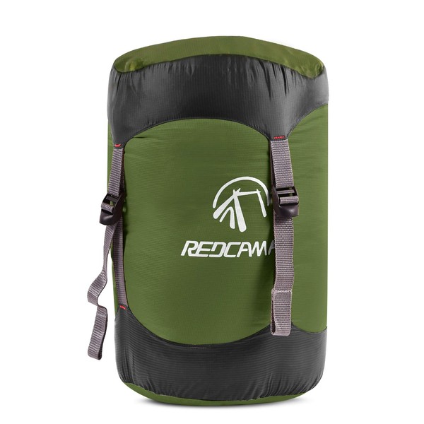 REDCAMP Compression Stuff Sack, Lightweight Sleeping Bag Compression Sack Great for Backpacking, Hiking and Camping, Army Green L