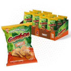 Gembos Sweet Maduritos Plantain Chips - Deliciously Sweet Plantains Snack, Perfect for Vegan Snack Lovers, Ideal for Groceries and Healthy Snack Foods, Tasty Platanitos Chips, 5.29 Oz, 12-Pack