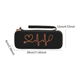 TENOL Stethoscope Carrying Case Travel Storage Bag with Pocket Waterproof Wear Resistant with Wrist Strap Professional Organizer, Black