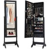 Giantex Lockable Standing Jewelry Armoire with Full Length Mirror, Large