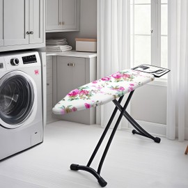 Eiqikayo Ironing Board Cover with Two 5MM Thick Feltpads,12"x36"Heat Resistant Replacement Ironing Board Cover and Pad,Fits Standard Ironing Boards,Durability and Easy to Install