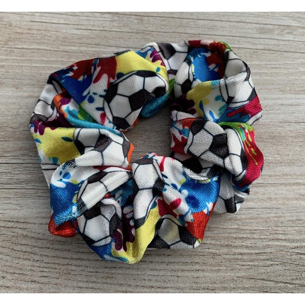 Sportybella Soccer Scrunchie, Soccer Hair Accessories, Premium Velvet No Crease Soccer Hair Scrunchies Gift for Girls