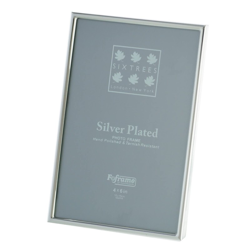 Sixtrees Cambridge 2-400-46 Silver Plated 6x4 inch photo frame. Complete