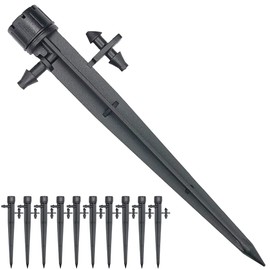 Topiverse 25 Pcs Drip Irrigation Emitters, Adjustable Flow 0-18 GPH Irrigation Drippers with Stake, 360 Degree Flow Sprinkler Head, Micro Sprinkler for Garden Patio Lawn Flower Bed