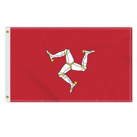 3×5 FT Isle of Man Flag, Large 100D British Manx Outdoor Banner,Doube Side Printing Decor For Patio Garden With Brass Gromment