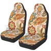 Qpednta Boho Floral Car Seat Covers 2 Pcs Stretch Polyester