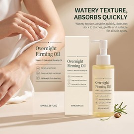 Aceite facial reafirmante de noche, aceite facial con vitamina C (1pcs) Aceite facial ligero con bakuchiol, vitamina C, rosa mosqueta y 5 % de glicerina para una piel suave e hidratada