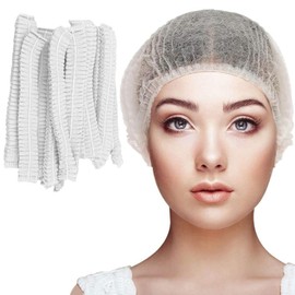 200pcs Disposable Bouffant Caps, 21inches Hair Net, Elastic Dust Cap for Food Service, Kitchen Hair Head Cover, Health, Tattoo
