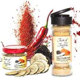 Truffle Dust® Seasoning, Truffle & Mushrooms Powder Seasoning, Truffle Gourmet Food Condiments Vegan and Vegetarian Friendly (Spicy Black Truffle, 2.47oz (70g))