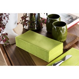 Kiwi Green Paper Napkins | Linen Feel Guest Disposable Cloth Like Dinner Napkins | Hand Towels | Soft, Absorbent, Paper Hand Napkins for Kitchen, Bathroom, Parties, Weddings, Dinners | 50 Pack