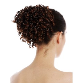 WIG ME UP - JL-0123-4T30 Hairpiece open hairbun hair rose nest bun extension volume curly chestnut brown mix