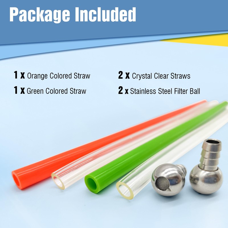 YeewayVeh 4 Pack Foam Cannon Straw with 2PCS Stainless Steel
