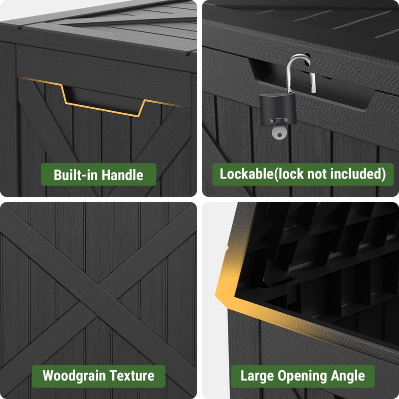 Mars Villa 31 Gallon Deck Box, Outdoor Storage Box Waterproof,