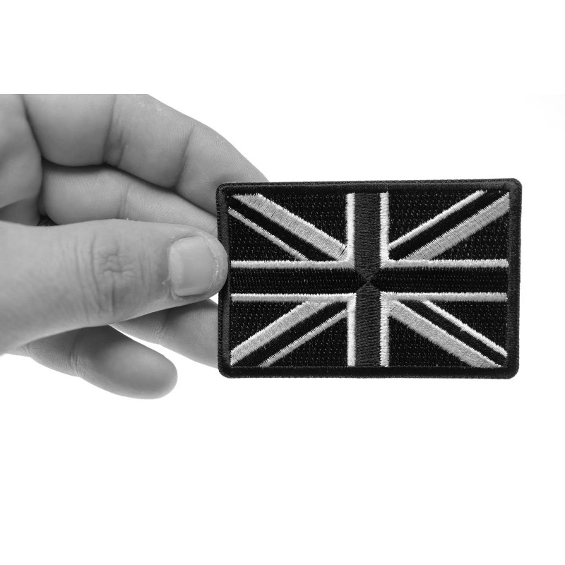 Ivamis Black and White UK Flag Patch- 3x2 inch -