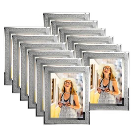 Calenzana 12 Pack 5x7 Sparkle Glass Picture Frame, Glitter Edge Photo Frames for Tabletop, Horizontal or Vertical Display
