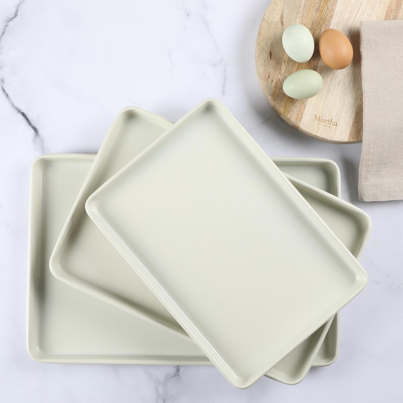 Martha Stewart Gallen 3-Piece Cookie Sheet Set – 13", 15",