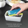 Full Circle Bubble Up Ceramic Soap Dispenser & Scrubber Sponge