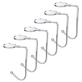 Komotu Christmas Stocking Holder for Mantle - 6 Pack Non-Slip Stocking Mantel Holders Hooks Hanger for Christmas Xmas Fireplace and Party Decoration (Silver)