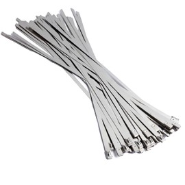 HFS(R) 100pcs Stainless Steel Band Binding Tool Metal Band Fixing Tie Wrap 4.6x300mm