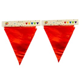 Red Bunting Banner Triangle Flags Pennant 9m Nylon Bunting Outdoor Waterproof Bunting Garden Party Banners for Baby Shower Birthday Wedding Festival Decorations 2 Pack