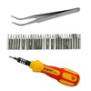 Jackly Schraubendreher Set 32-in-1 verschiede Bits und Schraubendreher, Pinzette, gelb,