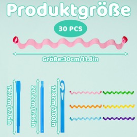 MOAZIFI 30 Stück Lockenwickler Set - Locken Ohne Hitze Für Lange Haare, Heatless Curls Über Nacht Mit 2 Stylinghaken Für Natürliche Wellen Und Volumen