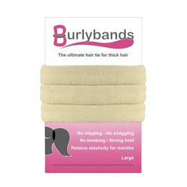 Burlybands Large Hair Bobbles for Thick, Heavy or Curly Hair No Slipping No Damage Seamless Ponytail Holder Scrunchies Sport Thick Hair Bands (Dk Grey, Pack of 3)