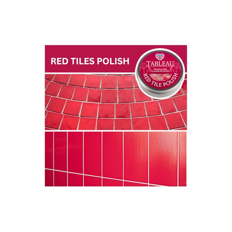 Tableau Red Tile Polish, Rejuvenate Red Tiles, Brickwork, Unsealed Concrete