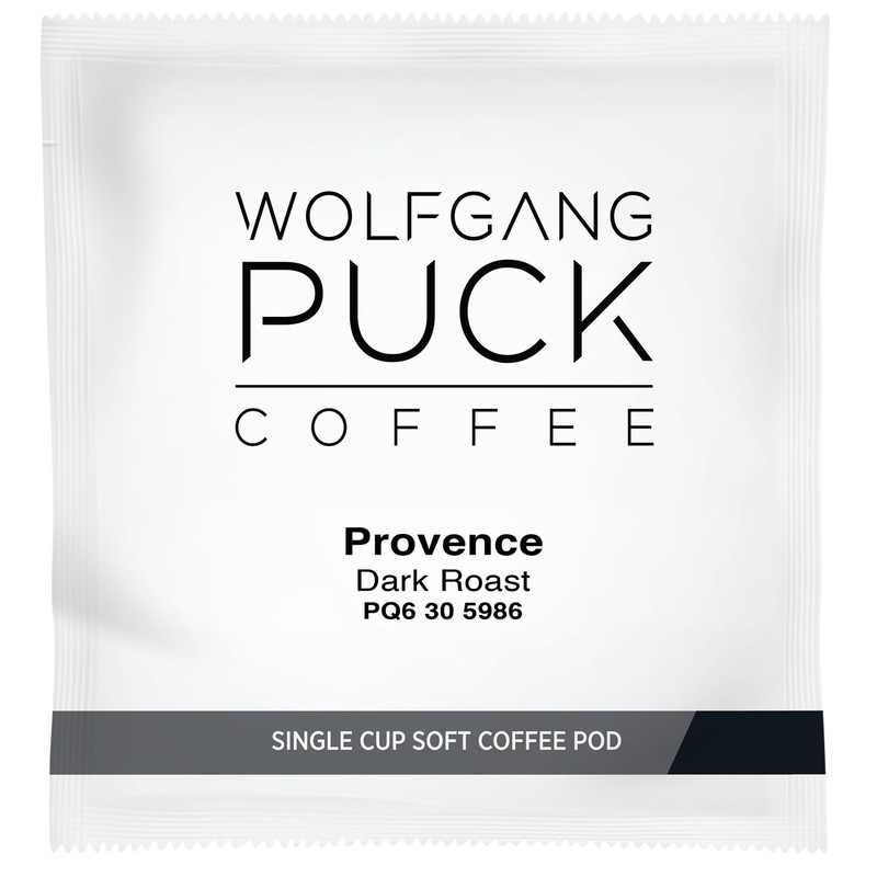Wolfgang Puck Coffee, Provence, French Roast, 9.5 Gram Pods, 18-Count