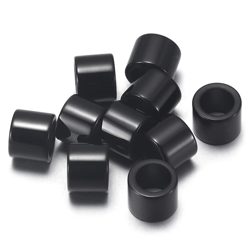 HALLEBEADS 10pcs Stainless Steel Spacer Hair Beard Beads Loose Beads