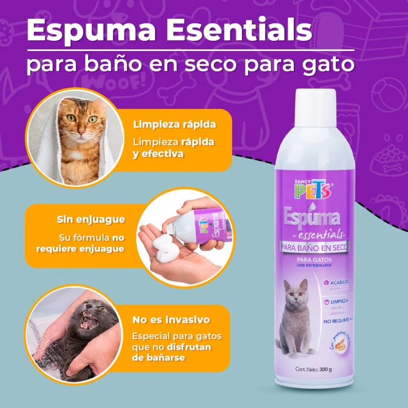 Espuma Baño En Seco Para Gato 300 Grs Fancy Pets