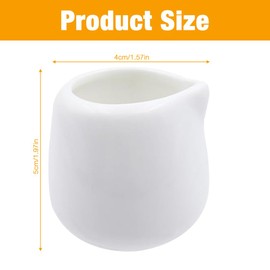 Foreverup 12Pcs Small Milk Jug, 50ml White Ceramic Mini Milk Jug, Reusable Mini Creamer Jugs Without Handle, Sauce Jug, Small Gravy Jug for Coffee Milk Creamer Sauces Home Kitchen Office Coffee Bar