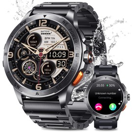 SLOKSFil 2025 Men's Smartwatch with ET/HRV/SIRI 1.43 Inch AMOLED Fitness Watch Men with Phone Function/24H Heart Rate/SPO2/100+ Sports Modes/IP68 Waterproof/Sleep Monitor/for Android iOS