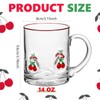 SiliFine 4 Pack Cherry Glass Cups 14oz Juice Mugs Clear