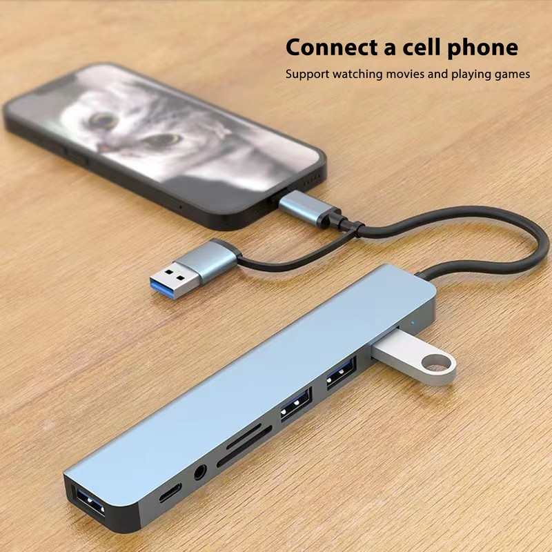 8 in 1 USB C Hub Multi Port Adapter USB