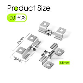 SUPAWAY Pack of 100 WPC Tile Clips 6.5 mm Plank Mounting Clips Stainless Steel Composite Clips for Mounting Decking WPC Decking Clips, Clamping Range 6.5 mm, Silver