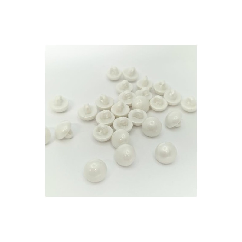 MajorCrafts 24pcs 11mm High-Grade Acrylic Small Round Mushroom Shank Sewing