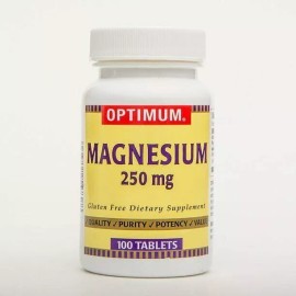 Optimum Magnesium 250mg Nerve & Muscle Function Health Support Tablets 100 ct