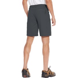 TACVASEN Mens Work Shorts Cargo Mens Hiking Shorts for Mens Quick Dry Summer Cargo Shorts Outdoor Zipper Pocket Shorts for Men Dark Grey