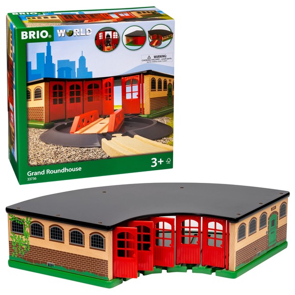 Brio World - 33736 Grand Roundhouse | 2 Piece Toy Train Accessory for Kids Age 3 and Up