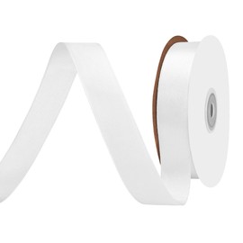 BVIEAKD White Satin Ribbon 23mm X 45m Solid Color Ribbons Perfect for Crafts Wedding Decor Bow Making Arts Sewing and More