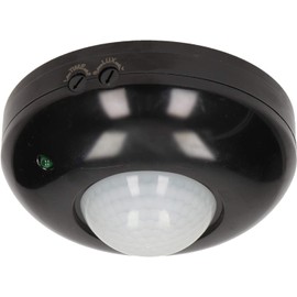Miratic Motion Sensor Indoor Motion Sensor Ceiling IP20 360 Degree Motion Sensor Works with LED Lighting 1200 W Mounting: Surface-Mounted Adjustment of Lux Light Intensity (Black)